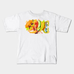 Cheerful burger character Kids T-Shirt